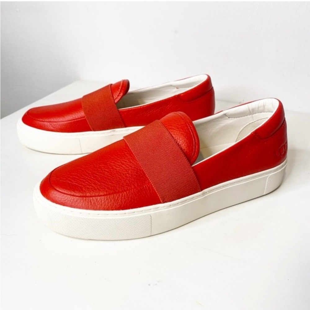 UGG Chayze Red Leather Loafers, slip on sneakers